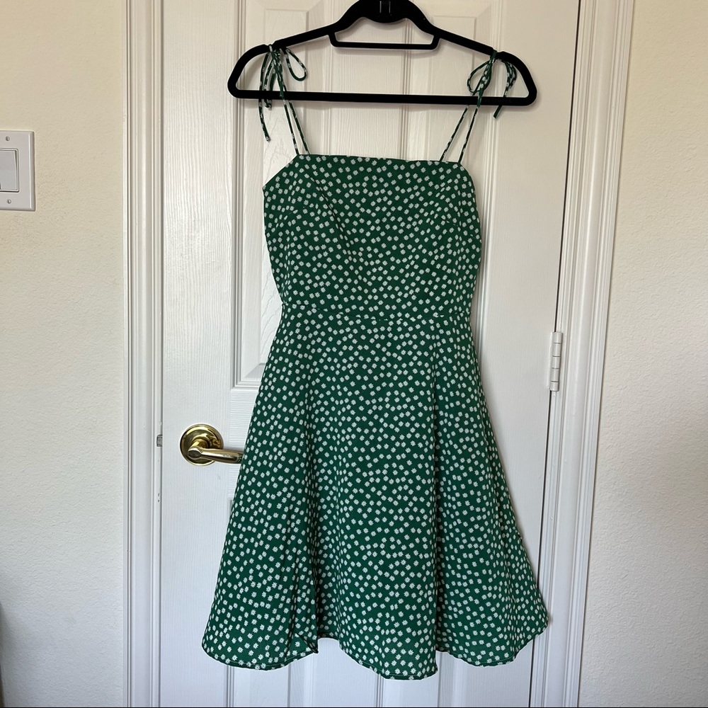 SHEIN Ditsy Floral Green Dress